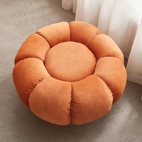 Pouf rond en forme de citrouille en tissu de laine d'agneau personnalisé et adorable