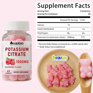 Gomitas de Citrato de Potasio de Marca Propia, 1000 mg, Sabor Frambuesa, Suplemento de Citrato de Potasio en Gomitas - Product Image 3