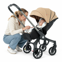 Poussette pliable en alliage d'aluminium pour bébé, 3 en 1, multifonctionnelle, OEM ODM, poussette de voyage pour bébé