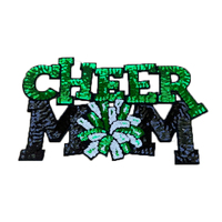 Cheer Mom – Nouveaux patchs thermocollants personnalisés écologiques à paillettes et broderies, motifs cœur et fleur, pour chapeaux et vêtements