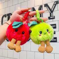 Geel Groen Rood Appel Sleutelhanger Pluche Speelgoed Voedsel Fruit Hanger Knuffeldier Pop Mini Schattig Beeldje Slaapkussen Groothandel