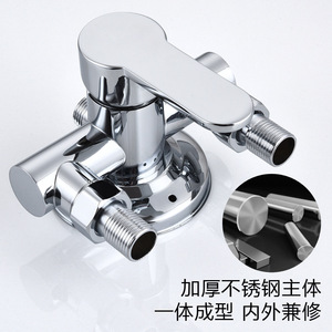Robinet de douche Zimani à 1 poignée en acier inoxydable avec entrée 4 points pour baignoire et ensemble de robinetterie de salle de bain - Product Image 2