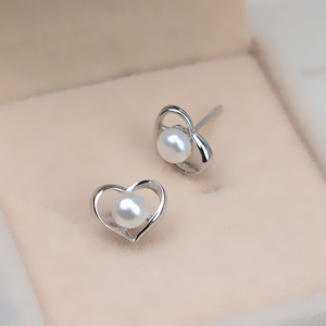 Nouvelles boucles d'oreilles en argent S925 faites à la main, version coréenne, avec perle, accessoire polyvalent, support de boucles d'oreilles vide, 1017 - Product Image 3