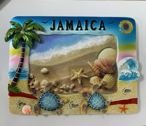 Nouvelle <span class=keywords><strong>plage</strong></span> <span class=keywords><strong>de</strong></span> cadre photo en polyrésine avec nom <span class=keywords><strong>de</strong></span> JAMAICA design <span class=keywords><strong>tortue</strong></span> et paume - Product Image 3