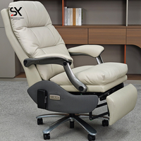 Chaise de direction en cuir inclinable à double usage, chaise de massage électrique intelligente, chaise de bureau confortable pour les travailleurs sédentaires
