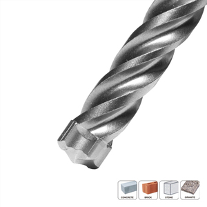 Mèche de perçage à percussion SDS Plus PROFI 3/8 po personnalisée à pointe en carbure pour le perçage de pierre, de roche, de béton et de maçonnerie - Product Image 1