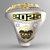 Bague de championnat de sport personnalisée 2026, bagues pour joueurs masculins, vente en gros, plaqué or blanc 18 carats avec pierres CZ serties à griffes.