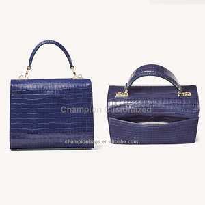 Sacoche à poignée supérieure en cuir végan croco avec logo personnalisé, sacoche classique pour femmes, sac à main à bandoulière pour femmes - Product Image 5