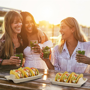 Biodegradable Sugarcane 100 Pack <strong>Disposable</strong> Biodegradable Compostable <strong>Taco</strong> to Go Box Sugarcane Bagasse Takeaway <strong>Taco</strong> <strong>Holder</strong> - Product Image 5