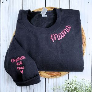 Sudadera con <span class=keywords><strong>capucha</strong></span> bordada personalizada "I Wear My Heart My Sleeve", patrón 3D, insignia frontal tejida para invierno y otoño, regalo perfecto para mamá - Product Image 6