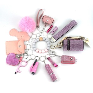 <b>Wholesale</b> <b>Self</b> <b>Defense</b> <b>Keychain</b> Set Pvc Spray Shell Window Breaker Puffball Whistle Alarm <b>Keychain</b> Accessories Promotional - Product Image 3