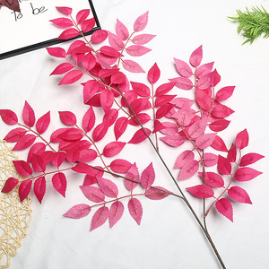 Planta Artificial de Hojas de Baniano de Seda para Ramos de Boda, Decoración de Pasillos de Auditorio y Temática Mori - Product Image 1