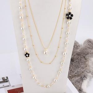 Pull décoratif long multi-couches pour femme, tendance, avec pendentif perle, automne-hiver, polyvalent, modèle UD2020121801 Water - Product Image 1