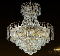 Lustre en cristal doré sur mesure pour villa, escalier, salon double hauteur, éclairage de mariage, lumière LED 220V, protection oculaire
