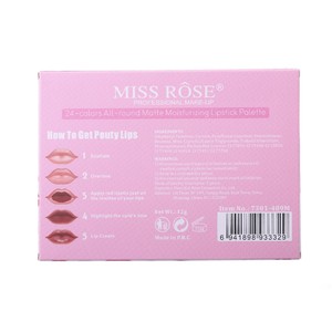Nueva llegada 24 colores Skin Matte Lipstick ofrece hidratación transpirable fórmula de reparación Miss Rose Lipstick - Product Image 3