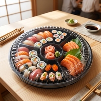 Ronde sushi schaal afhaallocatie voedselverpakking met deksel plastic fruit sashimi schaal doos