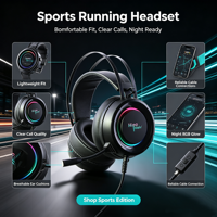 Microphone HD OEM ODM, casque filaire USB RGB stéréo 3D EK05 pour téléphone portable