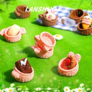 Cestas de resina en miniatura Lanshuo con forma de animales, accesorios para casa de muñecas, juego de juego para niños - Product Image 2
