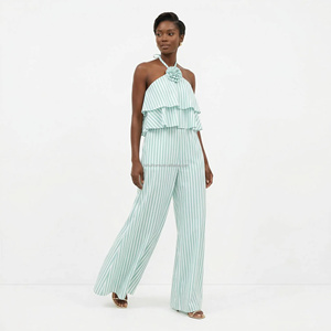 Nouvelle Robe d'été 2026 Tendance pour Femme, Épaules Dénudées, <span class=keywords><strong>Sexy</strong></span>, en Coton Confortable, avec Volants à la Taille et Motifs Rayés Floraux, Idéale pour les Rendez-vous - Product Image 4