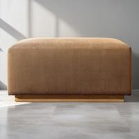 Pouf rembourré minimaliste, chaise, coussin épais, teck résistant aux intempéries, meubles d'extérieur, ottoman