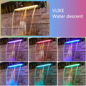 Cascade décorative pour <span class=keywords><strong>piscine</strong></span> extérieure IP68, effet de fontaine d'eau, éclairage de cascade pour piscines - Product Image 5