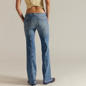 Jeans de Mujer a la Moda, Personalizados de Fábrica, Corte Ajustado, Cintura Baja, Estilo Vintage, Pantalones de Mezclilla de Cintura Alta - Product Image 2