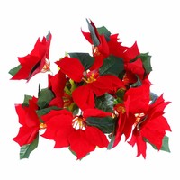 Guirnalda de Luces Navideñas de 2 Metros con 10 LED, Flores Rojas Artificiales y Hojas de Acebo para Decoración Navideña del Hogar, Regalos de Año Nuevo
