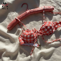 Micro bikini personnalisé mignon 2025 pour femmes, maillot de bain deux pièces imprimé, string de plage, bandage, maillot de bain pour femmes
