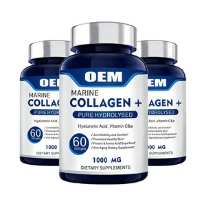 Collagène marin hydrolysé pur OEM 1000 mg, capsules molles, 60 unités, anti-âge, soutien de la peau et des articulations, complément alimentaire - Product Image 2