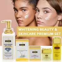 Coffret de Soin Corporel 5D Gluta: Savon Bio Éclaircissant, Sérum de Beauté Diamant et Lait Corporel Éclaircissant