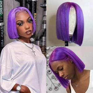 Letsfly-Peluca de <span class=keywords><strong>cabello</strong></span> humano liso de 13x4, postizo de encaje Frontal, corte bob, pelo virgen brasileño de 12 y 14 pulgadas, envío gratis de alta calidad - Product Image 2