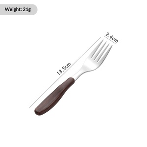 Wood Pattern Handle <strong>Cutlery</strong> 304 Stainless Steel Light Luxury Dinner Knife Spoon Fork Restaurant <strong>Children</strong> Flatware - Product Image 6