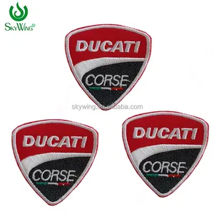 Custom Racing Motorcycle DUCATI Computer Embroidered Biker Badges Applique Iron On Patches For Garment Apparel Accessories