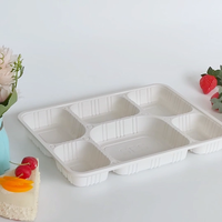 Assiettes en plastique jetables à six compartiments pour les repas scolaires, la restauration et les événements en plein air