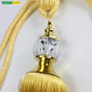 Wholesale Cheap Price Crystal Curtain Tieback Tassel With Bead For Curtain Accessories