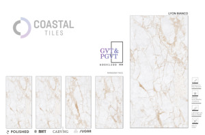 Azulejos de porcelana pulida LYON BIANCO de 9mm, 600x1200MM/24X48, diseño clásico moderno, azulejos de ladrillo refractario Premium certificados-CE - Product Image 2