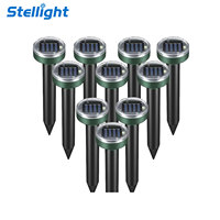 Répulsif Solaire LED Ultrasonique IP44 pour Extérieur Contre Souris, Serpents, Insectes et Nuisibles de Jardin, Alimenté par Piles AAA, avec Interrupteur et Lumière