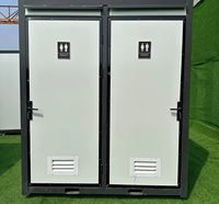 Cabine de toilettes mobiles préfabriquées à double poste, WC sanitaire public extérieur portable pour le camping et les événements