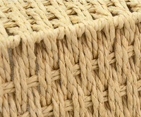 Élégant panier de rangement rectangulaire en osier avec cadre en fer et doublure en corde de papier Style élégant