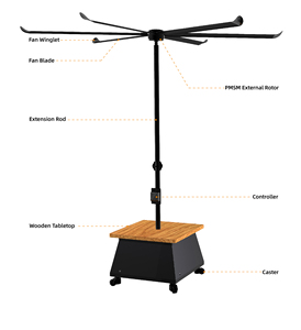 Ventilatore VFans a Magneti Permanenti ad Alta Portata e Bassa Velocità, Ventilatore HVLS per Esterni, Raffreddamento Industriale, Commerciale e per Resort - Product Image 4