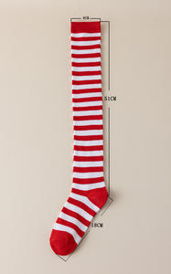 高品质廉价Cosplay长女孩女条纹大腿袜子涤棉彩虹性感条纹膝高袜 - Product Image 6