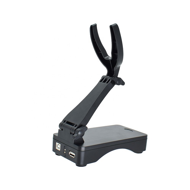 Black ABS Material Barcode Scanner Stand Base with Adjustable Angle USB Interface Magnetic Charging Cradle-in Stock