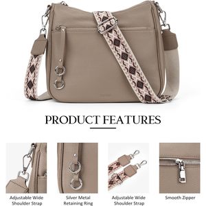   Sac bandoulière en cuir véritable style bohème pour femme, sac à main réglable - Product Image 5