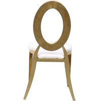 Chaise de salle à manger moderne empilable en acier inoxydable et tissu doré pour mariage, extérieur, hôpital, école, villa, appartement, salon - Vente en gros