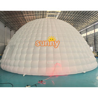 Dôme de fête gonflable extérieur personnalisé, grand, blanc, diamètre 10m, 12m, 15m, imperméable et portable