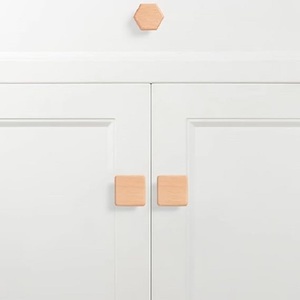 <b>Set</b> 6 Unfinished 45mm <b>Square</b> Shaped Natural Wooden Cabinet Knobs Wood Pull Handles Screws Eco-Friendly Lightweight Modern Decor - Product Image 6