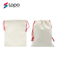 Sacs de Noël en lin de qualité supérieure pour sublimation, avec cordon rouge, pour la sublimation