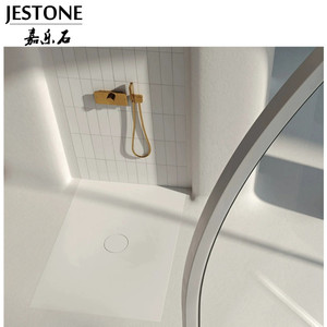 <span class=keywords><strong>Shower</strong></span> Pan kamar mandi akrilik permukaan padat Resin gaya Modern kualitas tinggi bentuk kustom untuk kamar mandi