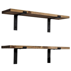 Wooden <b>Wall</b> <b>Mounted</b> <b>Shelf</b> Nordic Style Paulownia Wood Patina Durable Single Layer Rectangular Design For Home Storage - Product Image 2