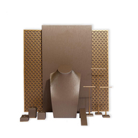 Présentoir à bijoux personnalisé de luxe en cuir PU microfibre pour vitrine